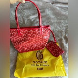 Goyard Mini Anjou in red with Pochette